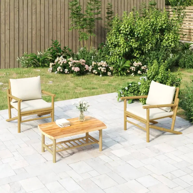 Modulaire Bamboe Tuinbank voor Buitenplezier - Crème / 1 / Stoel - Modulaire tuinbanken