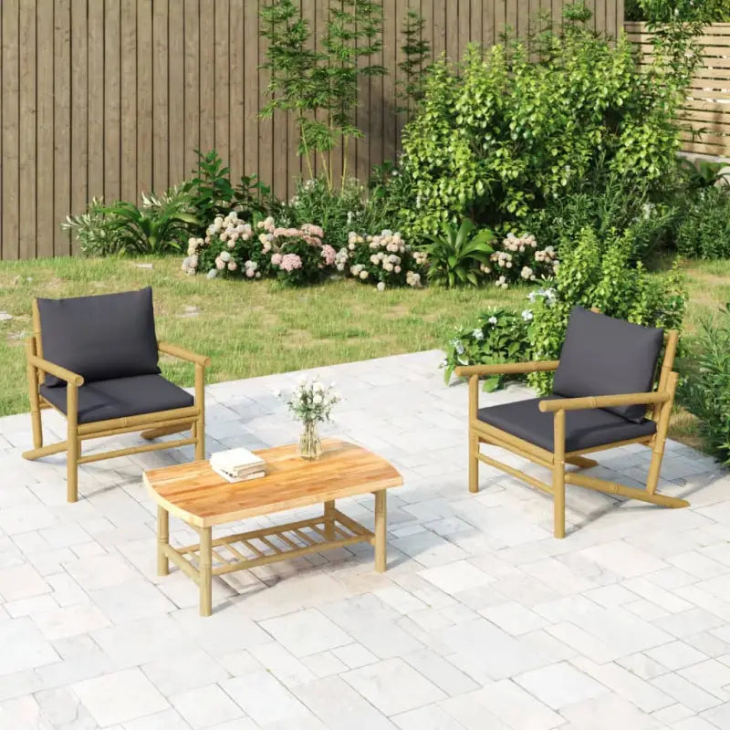 Modulaire Bamboe Tuinbank voor Buitenplezier - Donkergrijs / 1 / Stoel - Modulaire tuinbanken