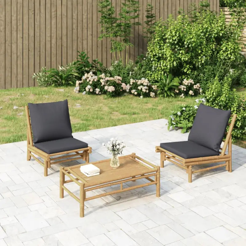 Modulaire Bamboe Tuinstoelen voor een stijlvolle buitenruimte - Donkergrijs / 1 / Stoel - Modulaire tuinbanken