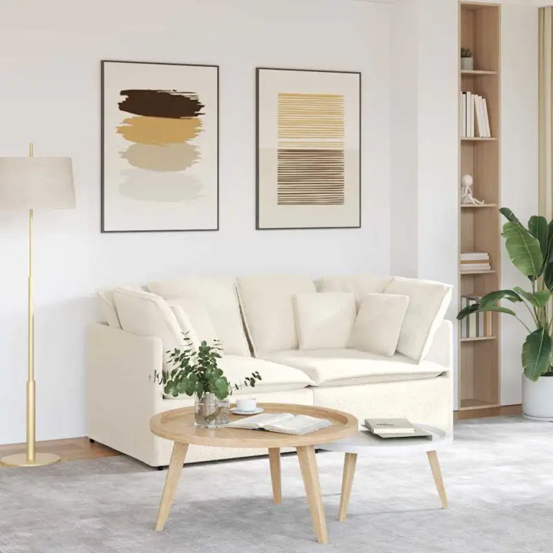 Modulaire bank in gekrulde wolachtige stof voor een luxe zithoek - Banken