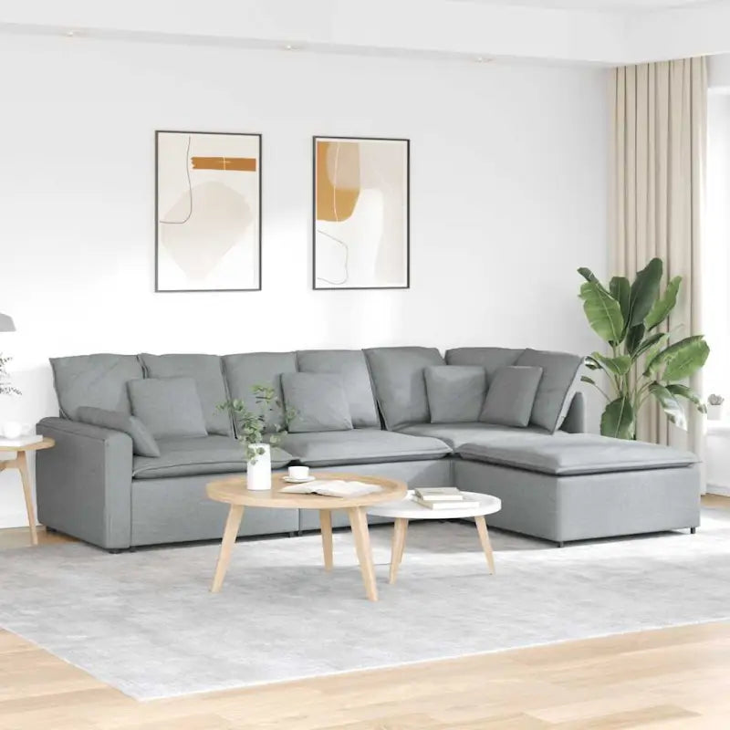 Modulaire bank met elegante afmetingen en comfortabele zitting - Lichtgrijs - Bankelementen