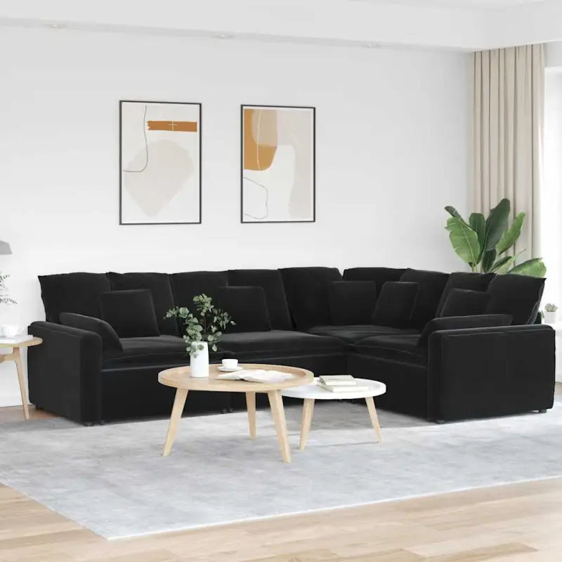Modulaire bank met elegante design en afmetingen zitting voor elke woonkamer - Zwart - Bankelementen