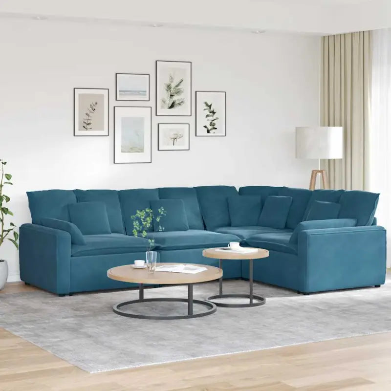 Modulaire bank met elegante design en afmetingen zitting voor elke woonkamer - Blauw - Bankelementen