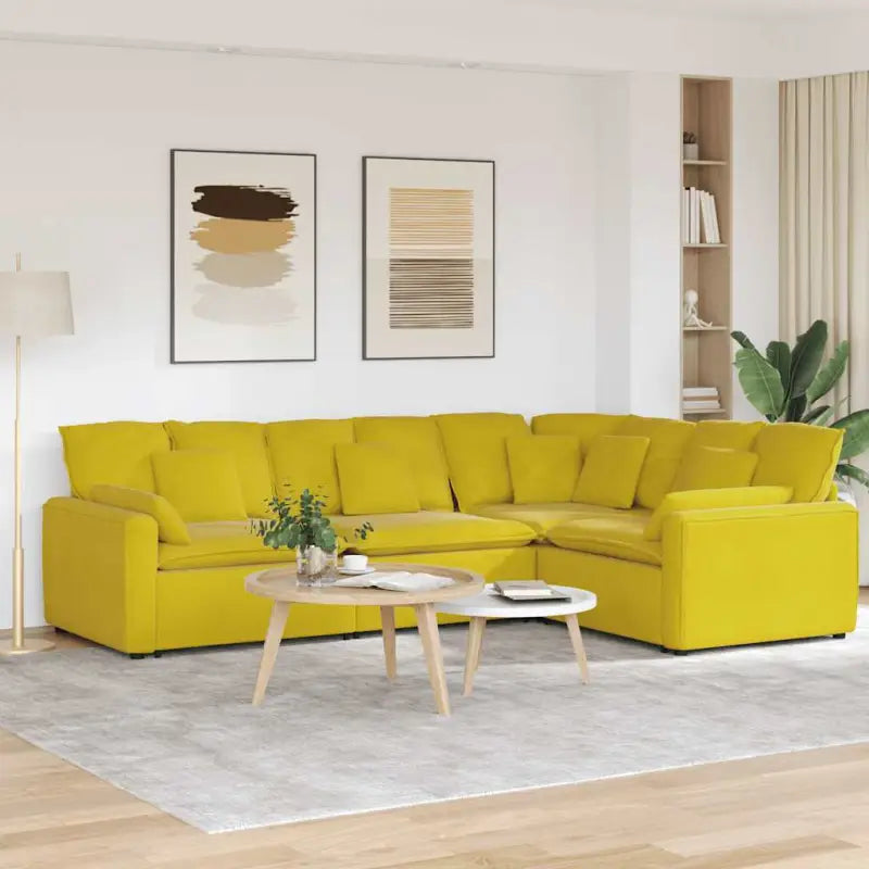Modulaire bank met elegante design en afmetingen zitting voor elke woonkamer - Geel - Bankelementen