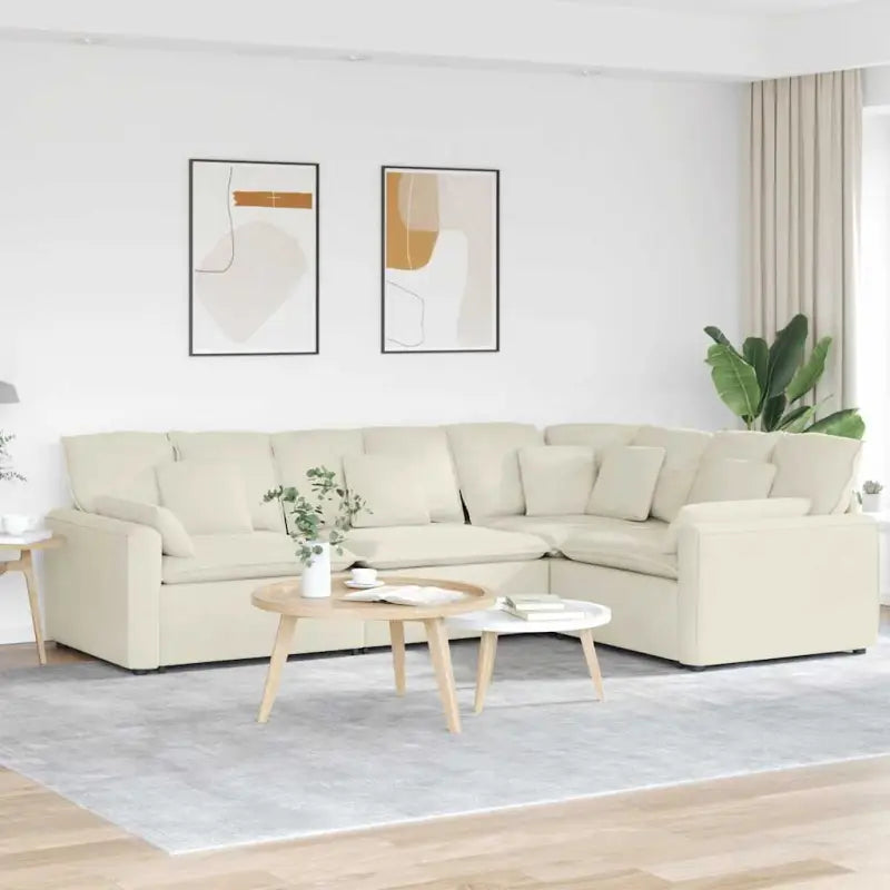 Modulaire bank met elegante design en afmetingen zitting voor elke woonkamer - Crème - Bankelementen