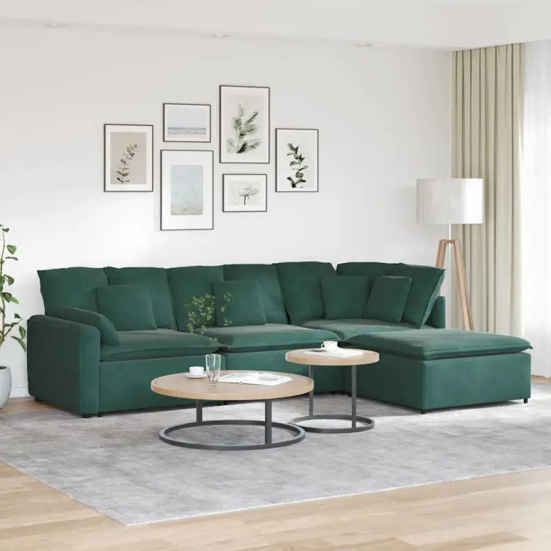 Modulaire bank met elegante design en verstelbare totale afmetingen - Donkergroen - Bankelementen