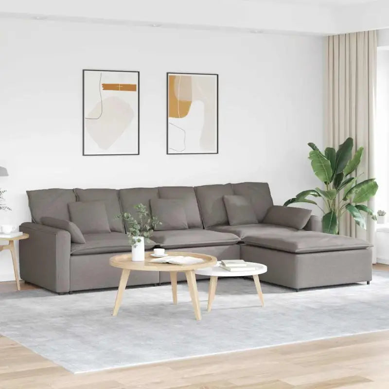 Modulaire bank met elegante ontwerpen en perfecte afmetingen voor jouw leefruimte - Taupe - Bankelementen