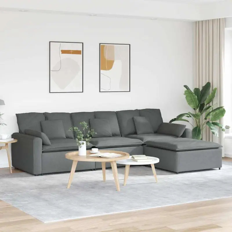 Modulaire bank met elegante ontwerpen en perfecte afmetingen voor jouw leefruimte - Donkergrijs - Bankelementen