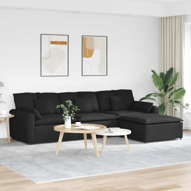 Modulaire bank met elegante ontwerpen en perfecte afmetingen voor jouw leefruimte - Zwart - Bankelementen