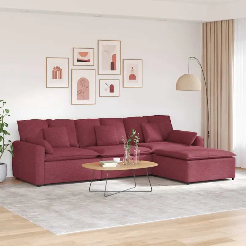 Modulaire bank met elegante ontwerpen en perfecte afmetingen voor jouw leefruimte - wind red - Bankelementen