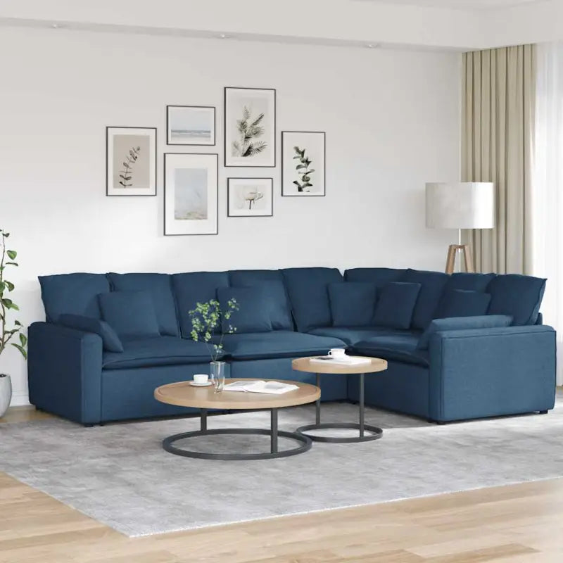 Modulaire bank met elegante vormgeving en perfecte afmetingen voor jouw leefruimte - Blauw - Bankelementen