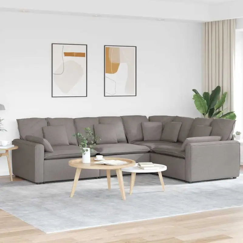 Modulaire bank met elegante vormgeving en perfecte afmetingen voor jouw leefruimte - Taupe - Bankelementen