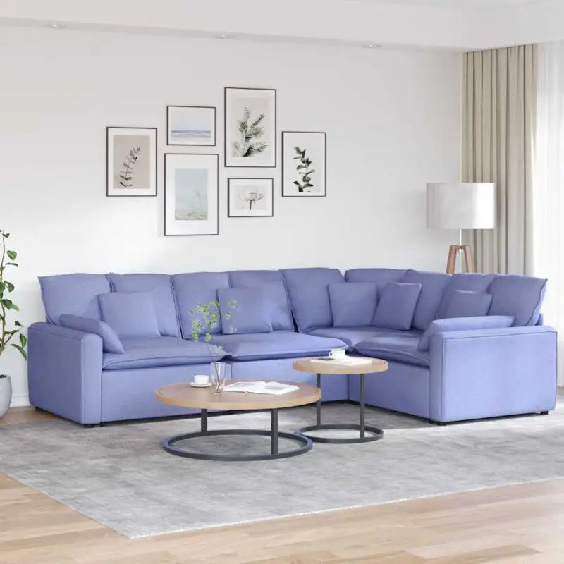 Modulaire bank met elegante vormgeving en perfecte afmetingen voor jouw leefruimte - Jeansblauw - Bankelementen