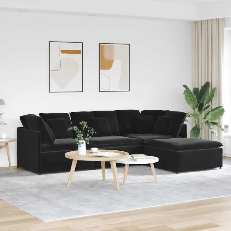 Modulaire bank met elegante vormgeving en perfecte afmetingen voor je leefruimte - Zwart - Banken