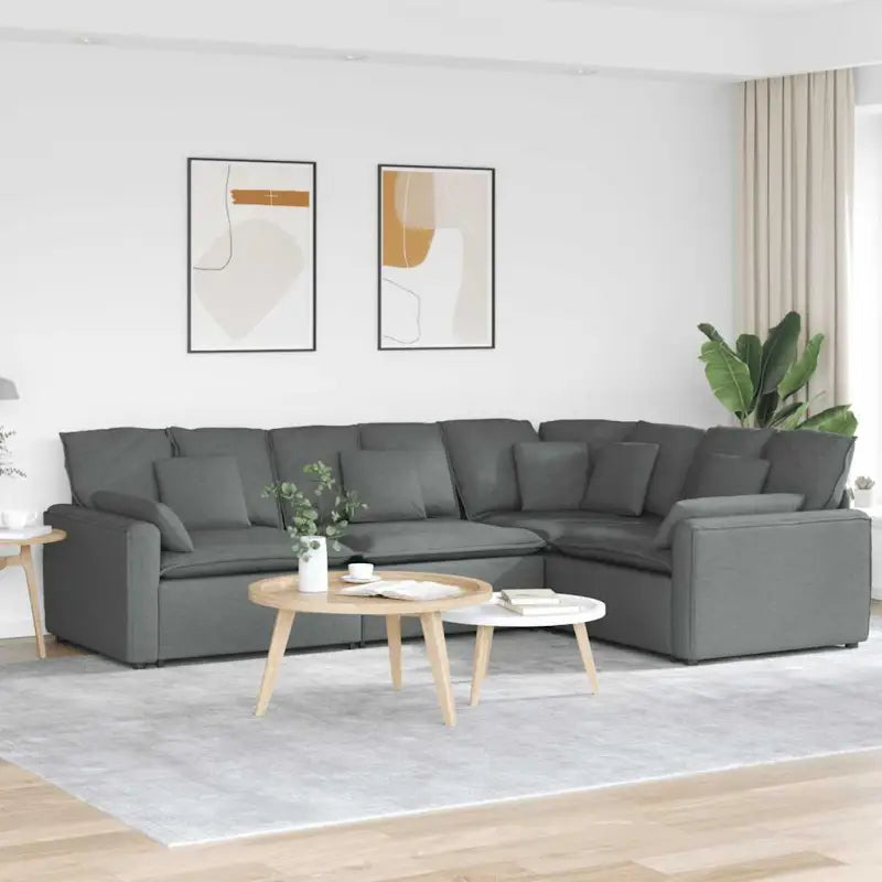 Modulaire bank met elegante vormgeving en perfecte afmetingen voor jouw leefruimte - Donkergrijs - Bankelementen