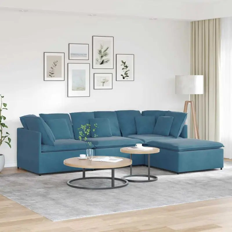 Modulaire bank met elegante vormgeving en perfecte afmetingen voor je leefruimte - Blauw - Banken
