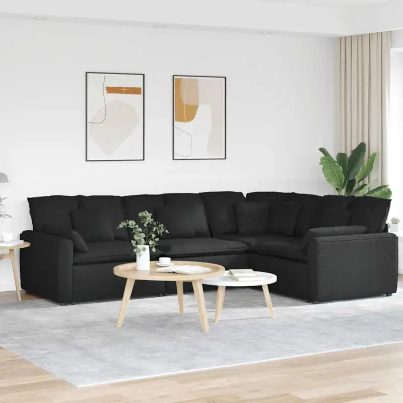 Modulaire bank met elegante vormgeving en perfecte afmetingen voor jouw leefruimte - Zwart - Bankelementen