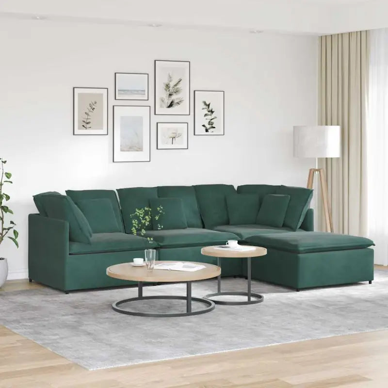 Modulaire bank met elegante vormgeving en perfecte afmetingen voor je leefruimte - Donkergroen - Banken