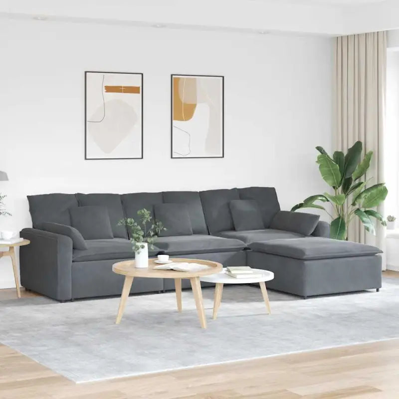 Modulaire bank met elegante vormgeving en perfecte afmetingen zitting - Donkergrijs - Bankelementen
