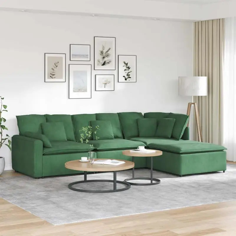 Modulaire bank met elegante vormgeving en perfecte afmetingen zitting - Donkergroen - Bankelementen