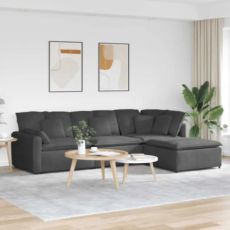 Modulaire bank met elegante vormgeving en perfecte afmetingen zitting - Donkergrijs - Bankelementen