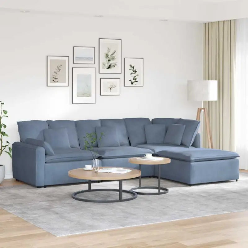 Modulaire bank met elegante vormgeving en perfecte afmetingen zitting - Blauw - Bankelementen