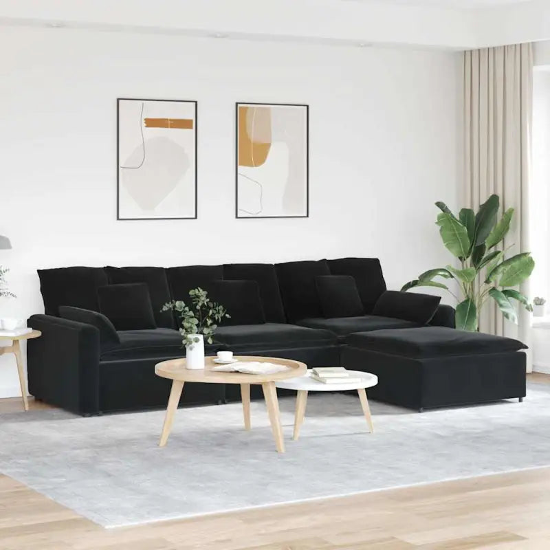 Modulaire bank met elegante vormgeving en perfecte afmetingen zitting - Zwart - Bankelementen