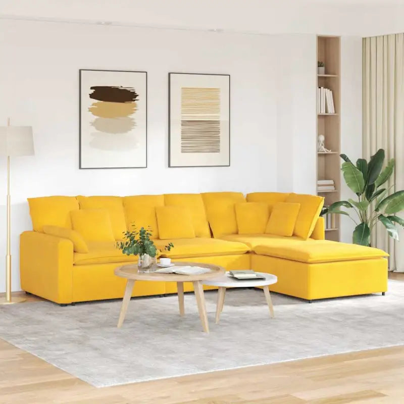 Modulaire bank met elegante vormgeving en perfecte afmetingen zitting - Lichtgeel - Bankelementen