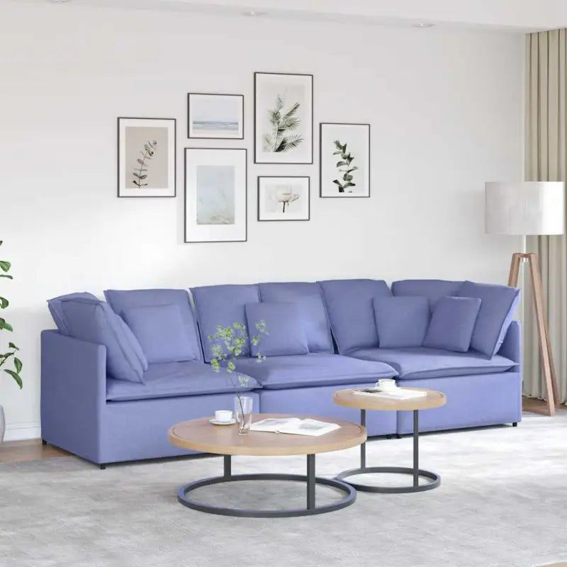 Modulaire bank voor dagelijks gebruik met elegante design en totale afmetingen - Jeansblauw - Banken