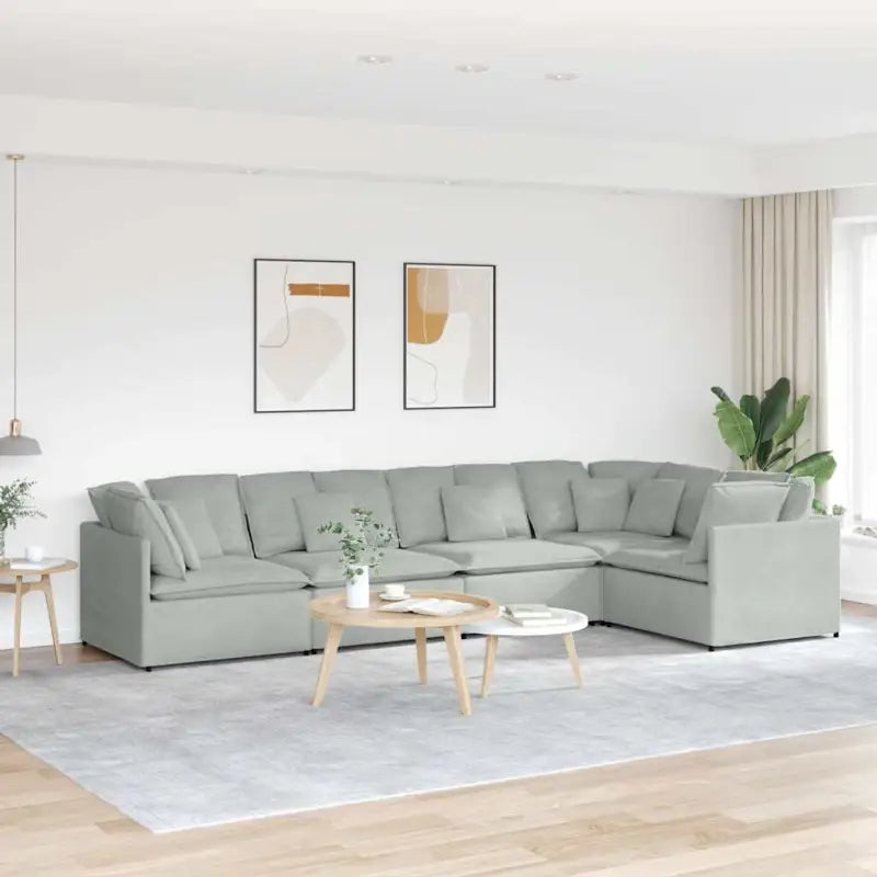 Modulaire bank voor dagelijks gebruik met elegante looks en perfecte totale afmetingen - Lichtgrijs - Banken