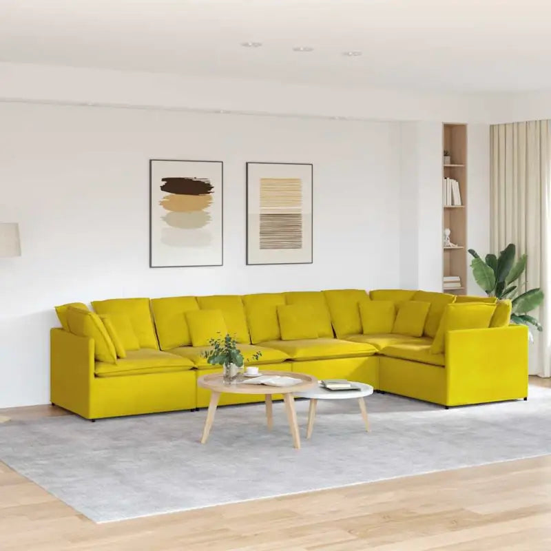 Modulaire bank voor dagelijks gebruik met elegante looks en perfecte totale afmetingen - Geel - Banken