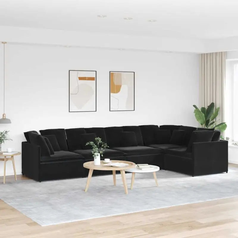 Modulaire bank voor dagelijks gebruik met elegante looks en perfecte totale afmetingen - Zwart - Banken