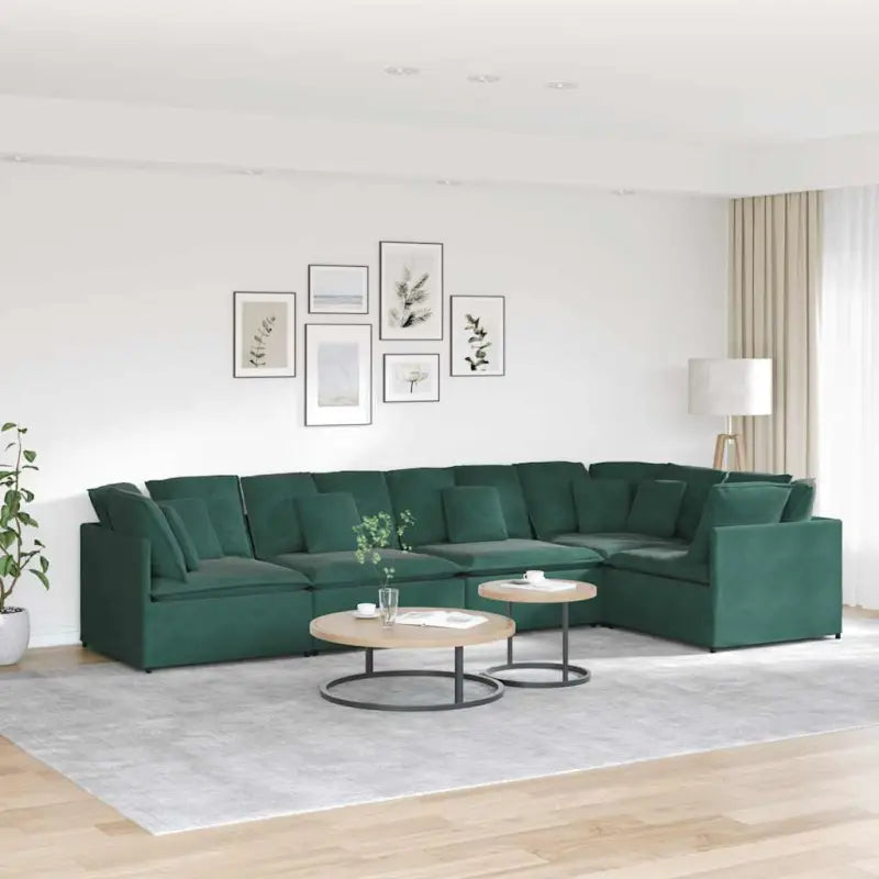 Modulaire bank voor dagelijks gebruik met elegante looks en perfecte totale afmetingen - Donkergroen - Banken