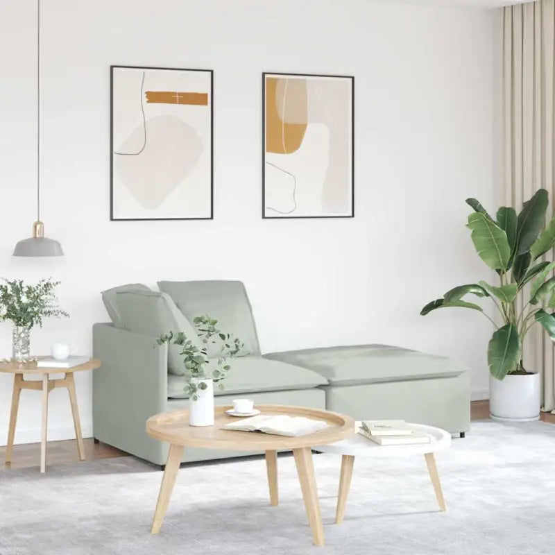 Modulaire bank voor dagelijks gebruik met elegante vormgeving en totale afmetingen - Lichtgrijs - Bankelementen