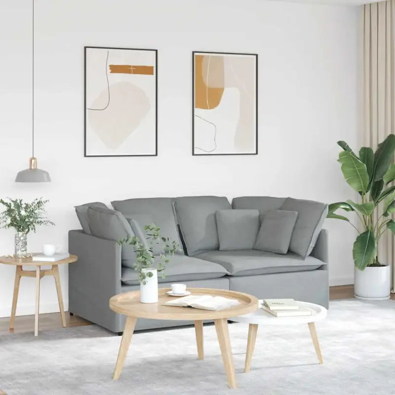 Modulaire bank voor dagelijks gebruik met groot kussen en elegant design - Lichtgrijs - Banken