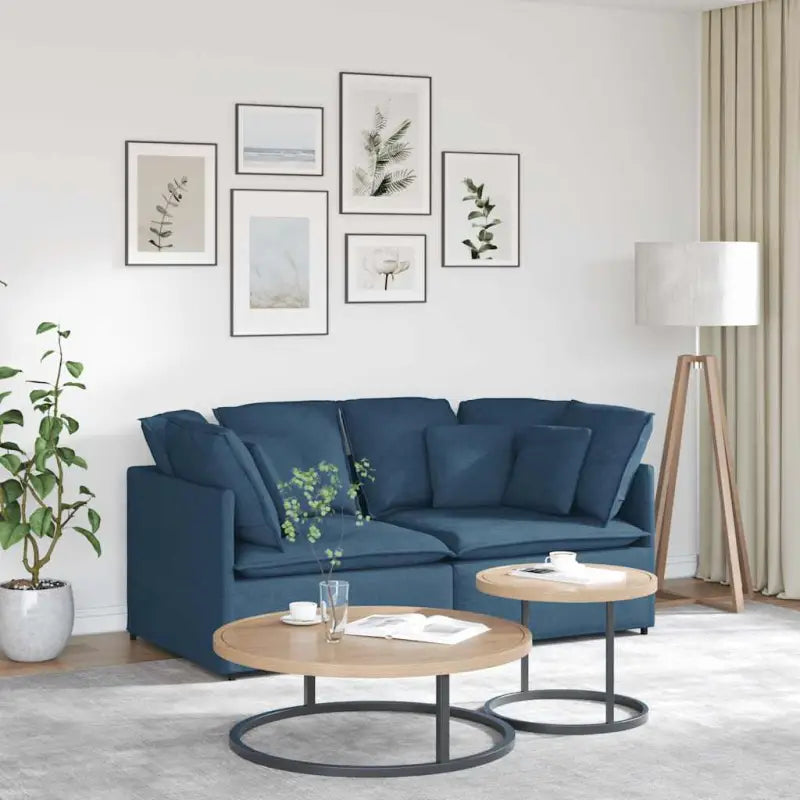 Modulaire bank voor dagelijks gebruik met groot kussen en elegant design - Blauw - Banken