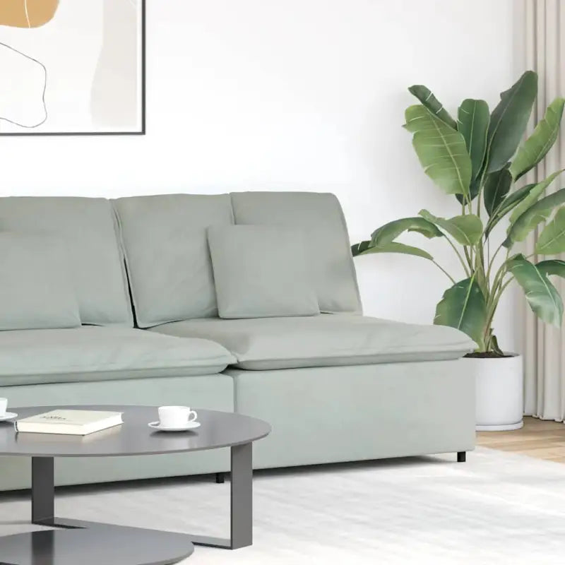 Modulaire bankelementen voor dagelijks gebruik en elegant comfort - Lichtgrijs / centre sofa - Bankelementen