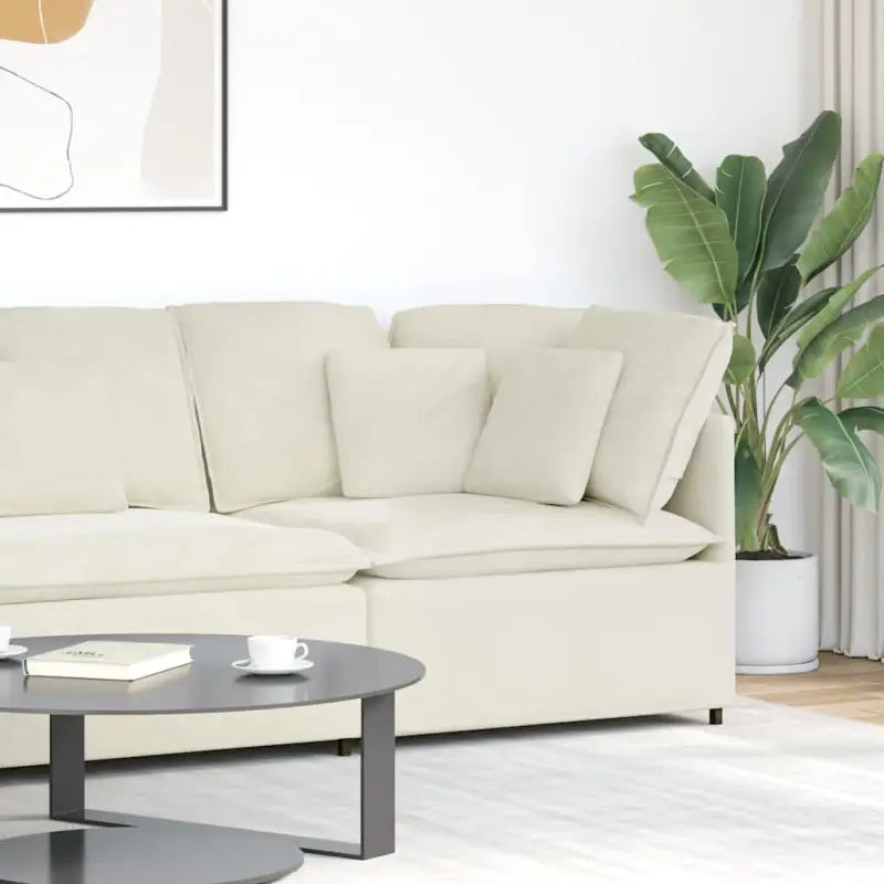 Modulaire bankelementen voor dagelijks gebruik en elegant comfort - Crème / Hoekbank - Bankelementen