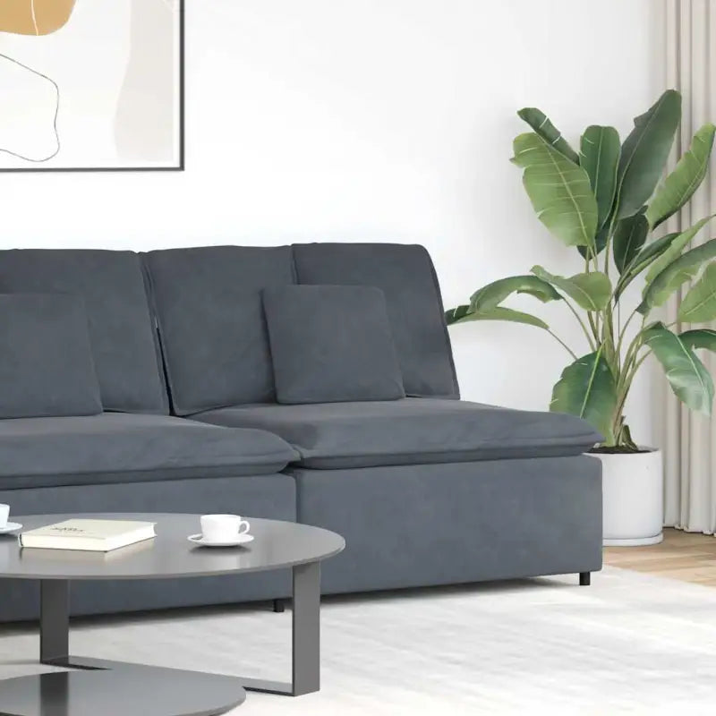 Modulaire bankelementen voor dagelijks gebruik en elegant comfort - Donkergrijs / centre sofa - Bankelementen