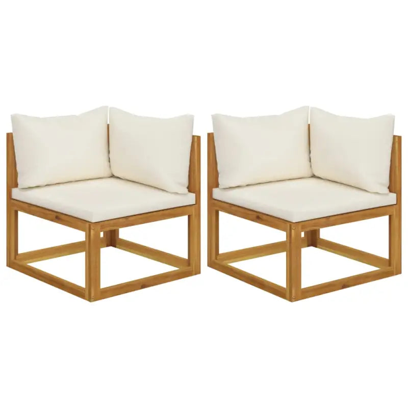 Modulaire houten tuinbank set voor buitengebruik - Crème / 1 / Hoekbank (2 st) - Modulaire tuinbanken