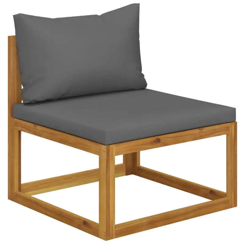Modulaire houten tuinbank set voor buitengebruik - Donkergrijs / 1 / Middenbank - Modulaire tuinbanken