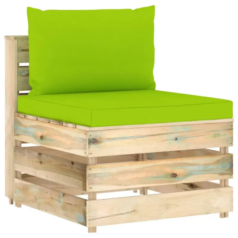 Modulaire houten tuinbank voor ontspannen en samen genieten - Felgroen en bruin / 1 / Middenbank - Modulaire tuinbanken