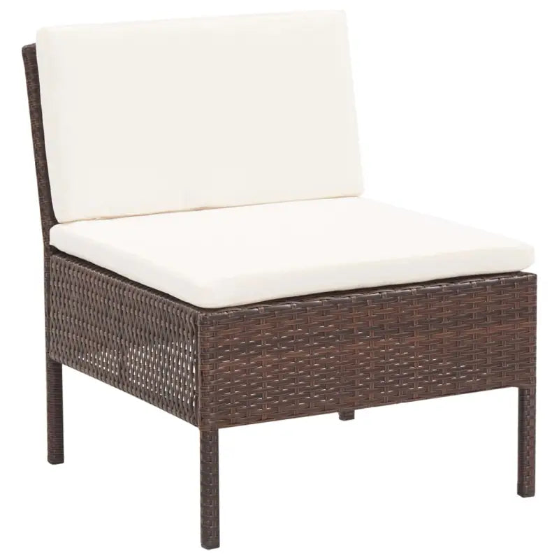 Modulaire loungeset met gepoedercoat stalen frame voor gezellige tuinplezier - Bruin - Tuinsets