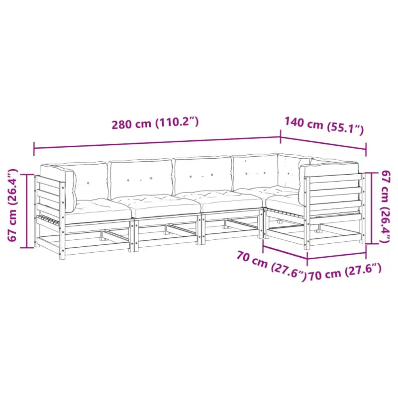 Modulaire loungeset met hoogte rugleuning voor comfortabele zitervaring - Tuinsets