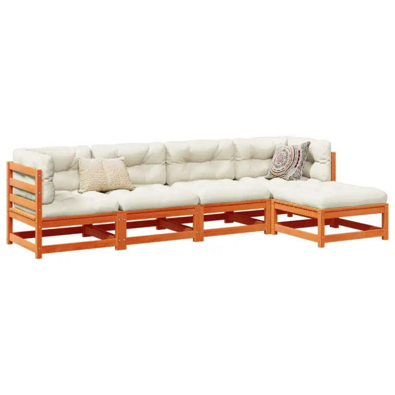 Modulaire loungeset met hoogte rugleuning voor een comfortabele zitervaring - Wasbruin / Ja - Tuinsets