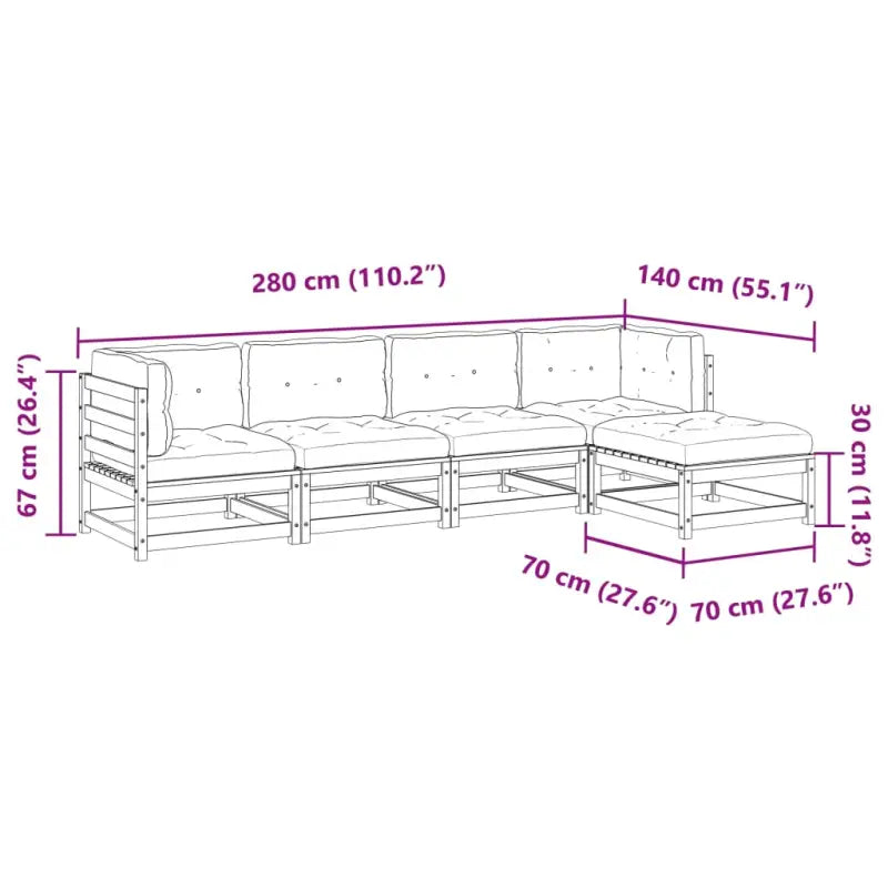 Modulaire loungeset met hoogte rugleuning voor een comfortabele zitervaring - Tuinsets