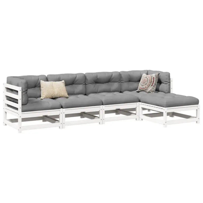 Modulaire loungeset met hoogte rugleuning voor een comfortabele zitervaring - Wit / Nee - Tuinsets