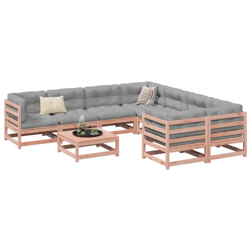 Modulaire loungeset van massief grenenhout voor buitenplezier - Natuurlijk douglashout / zonder kussen - Tuinsets