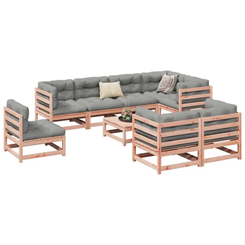 Modulaire loungeset van massief grenenhout voor een comfortabele zitervaring - Natuurlijk douglashout / zonder kussen