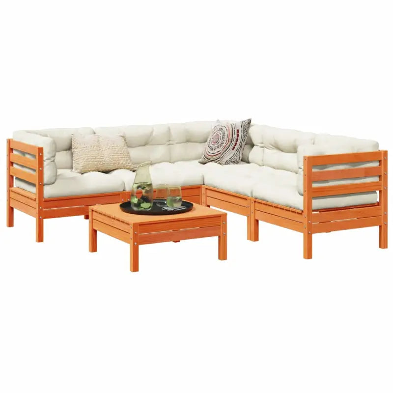 Modulaire loungeset van massief grenenhout voor een comfortabele zitervaring - Tuinsets